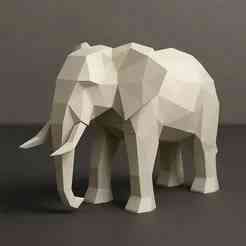Low Poly Elephant 3D Model – STL File for 3D Printing