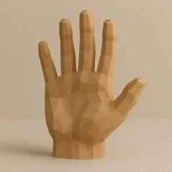 Low Poly Human Hand Standing 3D Model STL