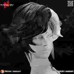 Luna Snow - Stlyzed Hair - Marvel Rivals - 3D Asset - Fashion-Cosplay- Collectible 3D Printing Stl