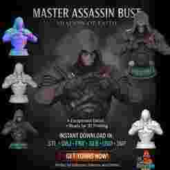 Master Assassin Bust: Shadow of Faith 3D Model