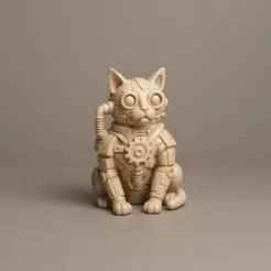 Mechanical Cat Sculpture