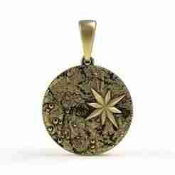 Moon and Star Surface Pendant