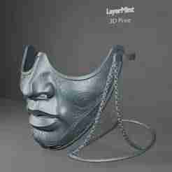 Ornamental Half Face Mask – 3D Printable Decorative Mask with Chains STL File