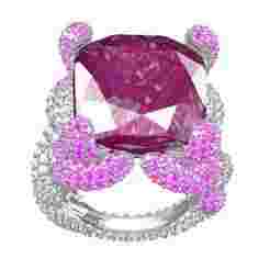 Pink Sapphire Diamond Cocktail Ring