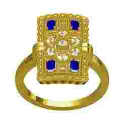 Rectangle Shaped Art Deco Engagement Ring