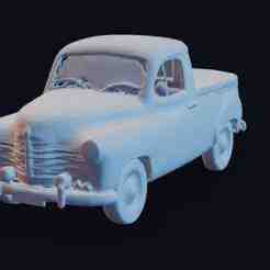 Renault Colorale Pick-up – Easy Print STL, 1952 French 4×4 Utility Truck