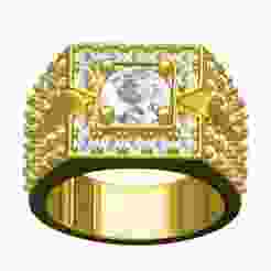 Round Diamond Cocktail Engagement Ring for Men