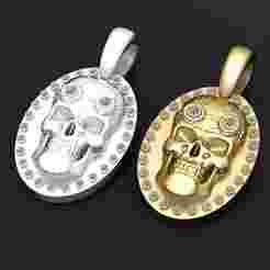 ROUND  SKULL PENDANT 3d printable model