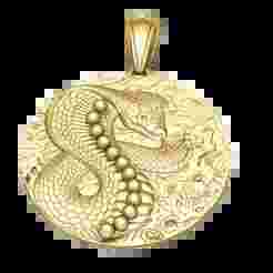 ROUND SNAKE PENDANT 3d printable model