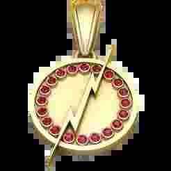 Ruby Lightning Circle Pendant