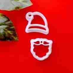 santa hat and beard clay cutter