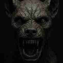 Scary Dog Sculpture Face – Dark and Menacing Art