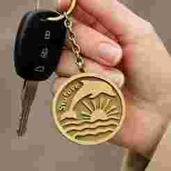 Sea Love - Dolphin, Sun & Ocean Keychain | Summer 3D Printable STL Sea Love - Dolphin, Sun & Sea Keychain | Summer 3D Printable STL File