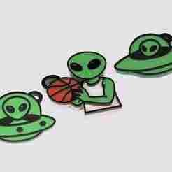 Set of 3 Alien Keychains
