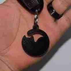 Simple Halloween cat keychain version two