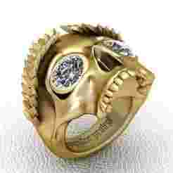 SKULL FACES DIAMOUND RING 3d printable model