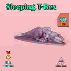 Sleeping T-Rex – Miniature Dinosaur Model | 3D Printable
