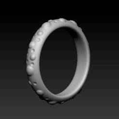 Slim Bubble Ring - Minimal 3D Printable Band with Dot Texture