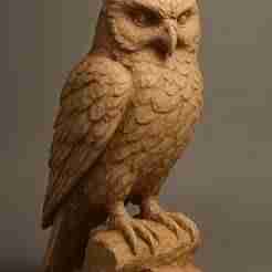 Snowy Owl Sculpture STL File