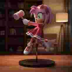 Sonic Cartoon Amy Jump – 3D Printable STL Model