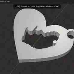 South African Heart Keychain