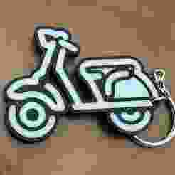 STL, OBJ, 3mf, Keychain, Vespa, Piaggio, Scooter, Italia, Italian