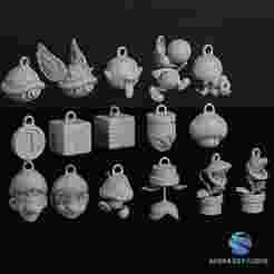 Super Mario Keychains – 16 STL Files Set | Printable 3D Models