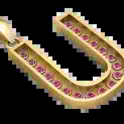 U ALPHABET  PENDANT  3d printable model