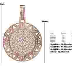 Unique Diamond Circle Dome Pendant