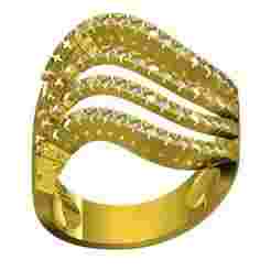 Unique Four Row Wavy Diamond Ring