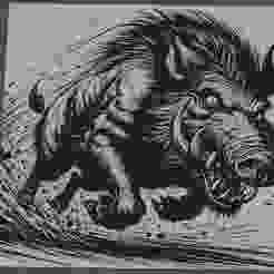 Wild boar hueforge 20cmx20cm