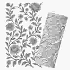 Wildflower Vine Panel Clay Roller – Debossed Texture STL for Pottery, Polymer Clay & Slab Work
