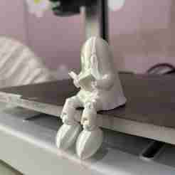 Reading Ghost Figurine – Articulated Sitting Ghost STL