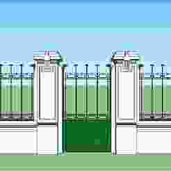 3D Model of Historic Fence and Gate - Early 20th Century Argentine Style - 3D Model of Historic Fence and Gate - Early 20th Century Argentine Style