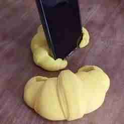 Croissant Phone Stand 🥐📱 - 3D Model Desk Organization Medialuna Accesorio para Celular