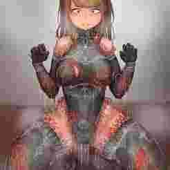 Girl in tentacle swimming dress (AI)