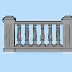 house guardrail stone pillar stone railing 08 fence shape scene digital model