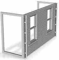 House Middle Floor module (full version) (brick version) 1/87 scale