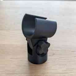 Microphone holder with joint and 1/4" threaded connection