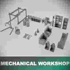 MINIATURE SET FOR DIORAMA - MECHANIC WORKSHOP