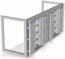 Shop Middle Floor module (short version) (Both shutters open) 1/152 scale