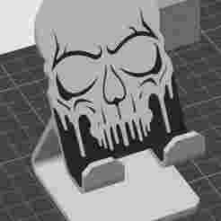 Skull Cell Phone Holder : 3D Skull Decoration
