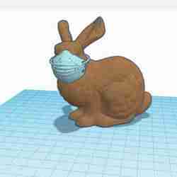RABBIT/RABBIT/BUNNY/MASK/COVID 19/CORONAVIRUS/MASQUE/LAPIN MIGNON/JOUET /DECORATION/DECO/TOY/EASTER/PAQUE/SOIGNANT/ESPOIR/#3DvsCOVID19/MEDECIN