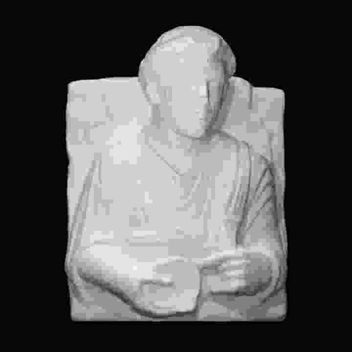 Portrait of a deceased man with sacrificial bowl