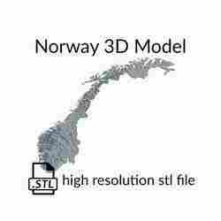 Norway Topographic Map - 3D Terrain Elevation - Relief 3D Map of Norway