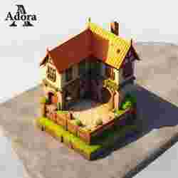 Rustic Medieval Courtyard House 3D Printable Model