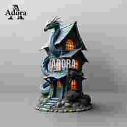 Majestic Dragon Tower Model with Illuminated Windows - 3D Printable