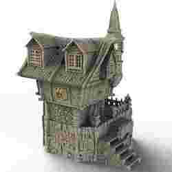 Médiéval Architecture - Medieval house 3 floors - 4 levels