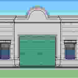 Garage facade in old building