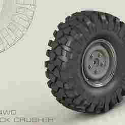 1.9" x 108mm Wheel Rim and Tyre for 1/10 Scale RC Rock Crawler